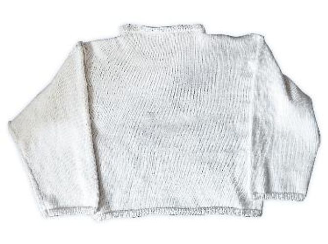 Autre Marque Pull en maille blanc avec motifs graphiques - vue 10