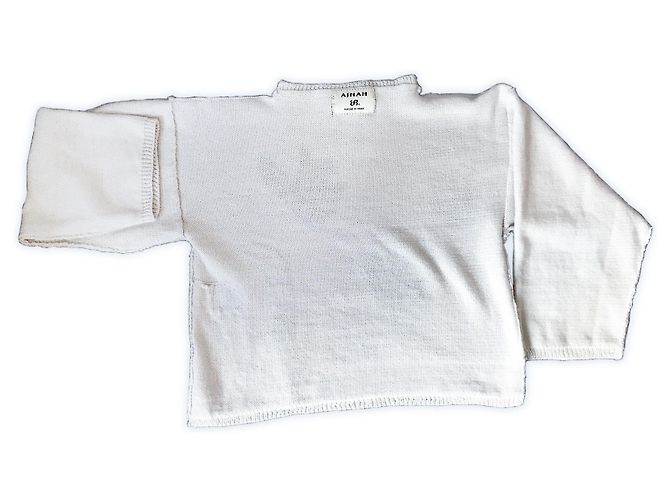 Autre Marque Pull en maille blanc avec motifs graphiques - vue 2