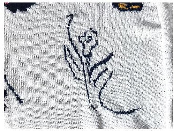 Autre Marque Pull en maille blanc avec motifs graphiques - vue 8
