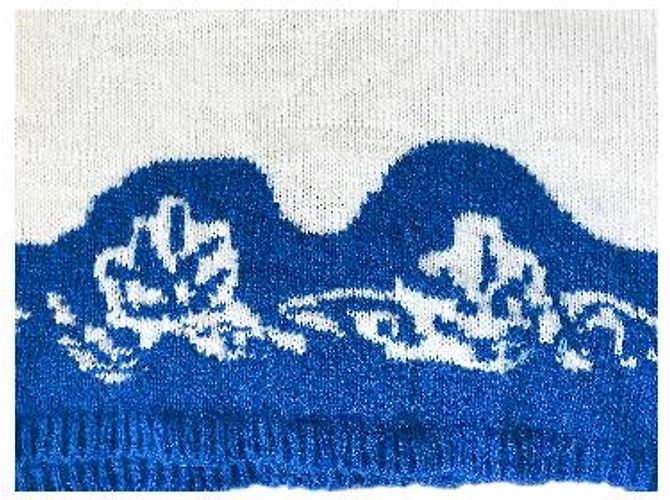 Autre Marque Strickpullover in Weiß und Blau mit abstraktem Muster - Ansicht 13
