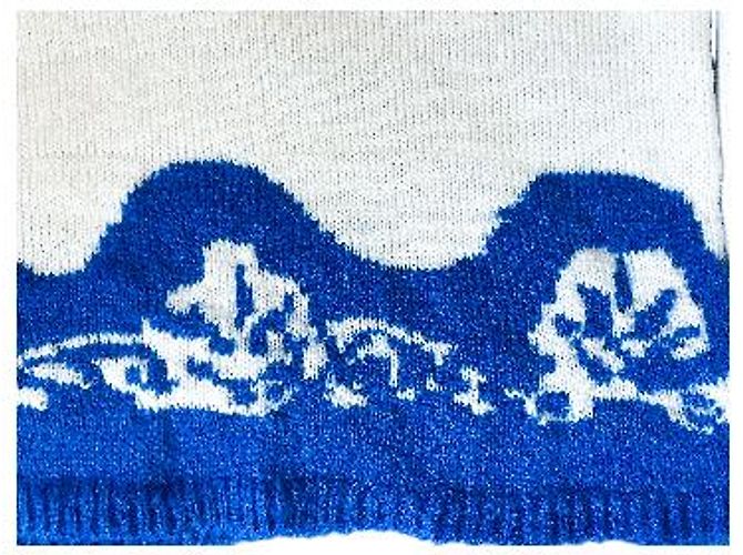 Autre Marque Strickpullover in Weiß und Blau mit abstraktem Muster - Ansicht 14
