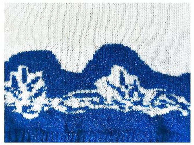 Autre Marque Strickpullover in Weiß und Blau mit abstraktem Muster - Ansicht 15