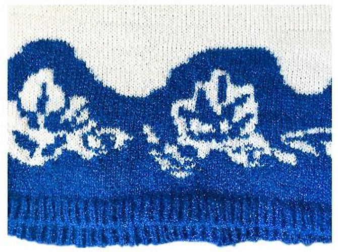 Autre Marque Strickpullover in Weiß und Blau mit abstraktem Muster - Ansicht 16