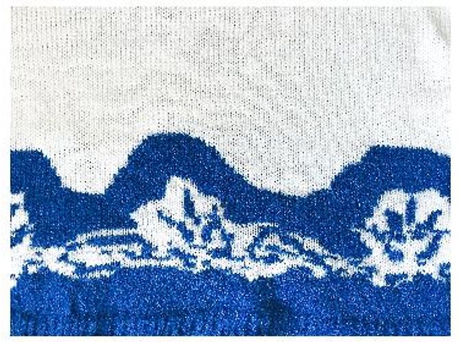 Autre Marque Strickpullover in Weiß und Blau mit abstraktem Muster - Ansicht 17