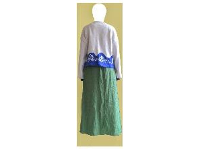 Autre Marque Strickpullover in Weiß und Blau mit abstraktem Muster - Ansicht 3