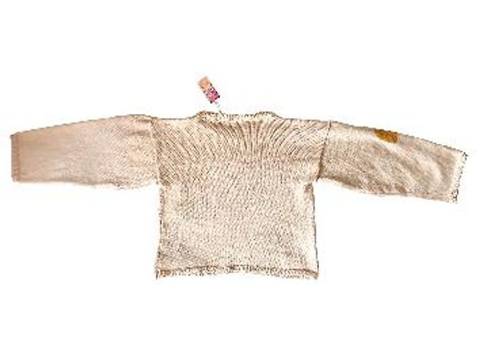 Autre Marque Beiger Wollpullover mit Stickmustern - Ansicht 6