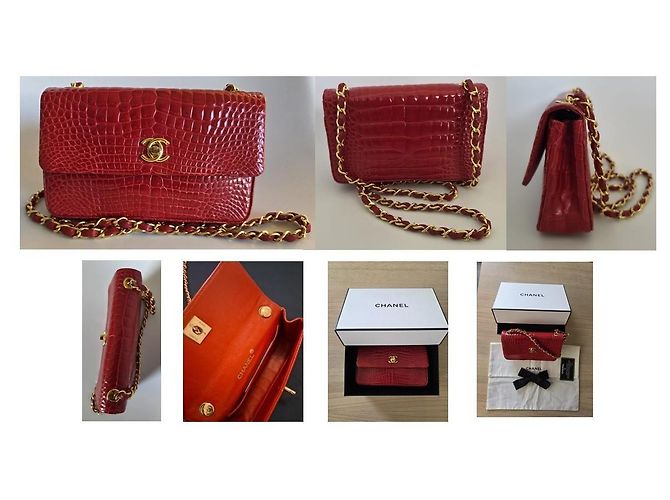 Timeless Chanel Sac Classique Bolso de solapa en piel de cocodrilo rojo - vista 2