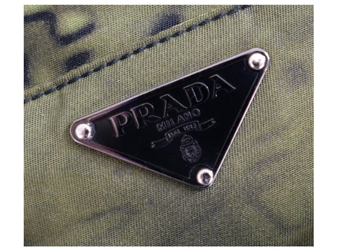 Prada Borsa Autunno 2004 in Nylon e Pelle Stampa Acquerello Pixelata - vista 3