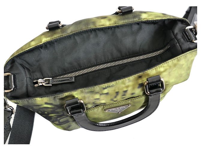 Prada Borsa Autunno 2004 in Nylon e Pelle Stampa Acquerello Pixelata - vista 5