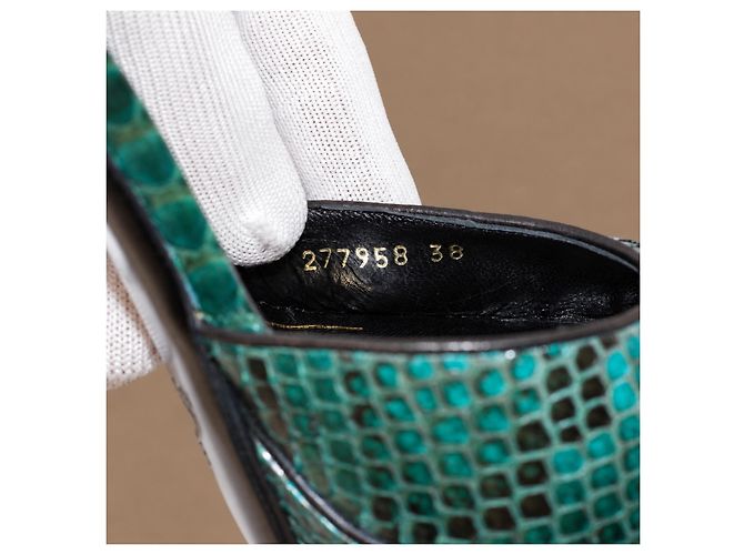 Gucci Escarpins Plateforme Python Bleu Sarcelle - vue 17