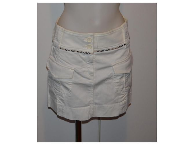 Burberry Minifalda de algodón blanco - vista 2