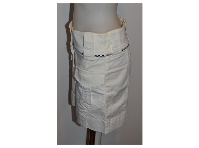 Burberry Minifalda de algodón blanco - vista 3