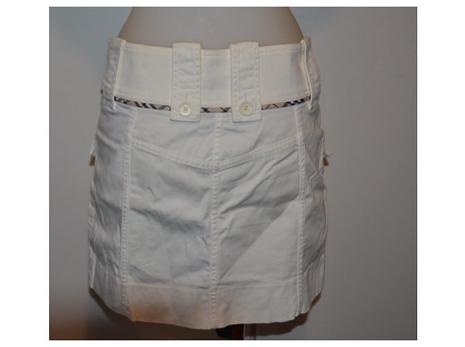 Burberry Minifalda de algodón blanco - vista 4