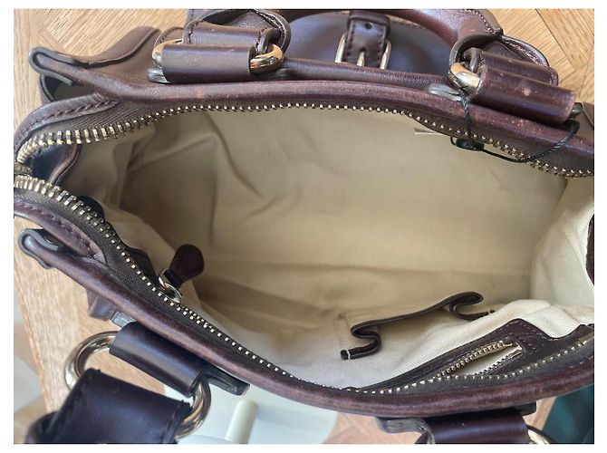 Céline Celine Borsa Triomphe in Pelle Marrone - vista 4