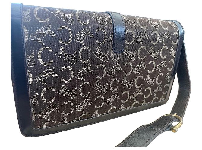 Céline CELINE Borsa a tracolla Monogram in Pelle Marrone - vista 2