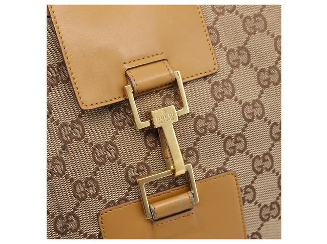 GUCCI GG Canvas Shoulder Bag Beige Gold 001 4129 Auth 208735 - Jerrillo - view 14