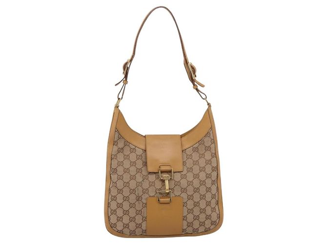 GUCCI GG Canvas Shoulder Bag Beige Gold 001 4129 Auth 208735 - Jerrillo - view 2