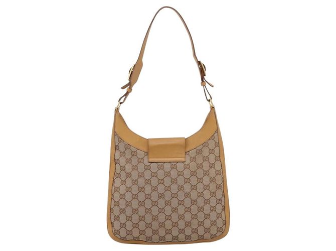 GUCCI GG Canvas Shoulder Bag Beige Gold 001 4129 Auth 208735 - Jerrillo - view 3