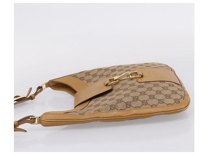 GUCCI GG Canvas Shoulder Bag Beige Gold 001 4129 Auth 208735 - Jerrillo - view 4
