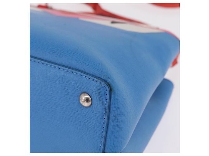 FENDI Petite 2Jours Hand Bag Leather 2way Blue Silver 8BH253 Auth 210420 - Jerrillo - vista 17