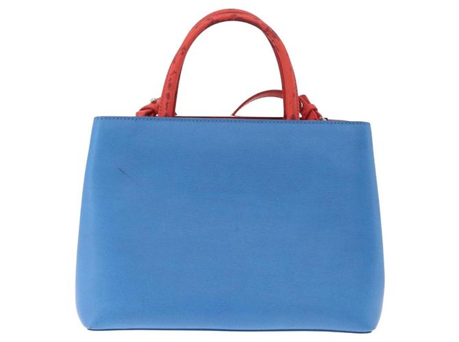 FENDI Petite 2Jours Hand Bag Leather 2way Blue Silver 8BH253 Auth 210420 - Jerrillo - vista 2