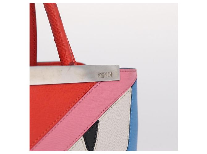 FENDI Petite 2Jours Hand Bag Leather 2way Blue Silver 8BH253 Auth 210420 - Jerrillo - vista 20