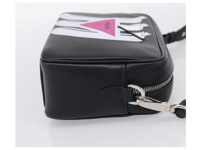 PRADA Shoulder Bag Leather Black Silver Auth 209770M - Jerrillo - vista 5