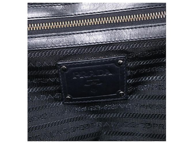 PRADA Vitellolux Tote Bag Leder Schwarz Silber Auth 211512A - Jerrillo - Ansicht 16