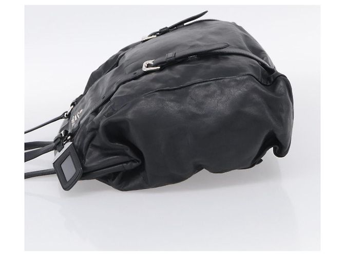 PRADA Vitellolux Tote Bag Leder Schwarz Silber Auth 211512A - Jerrillo - Ansicht 4