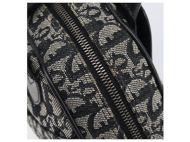 Christian Dior Trotter Canvas Double Saddle Hand Bag Black Silver Auth ka6987V - Jerrillo - vue 14