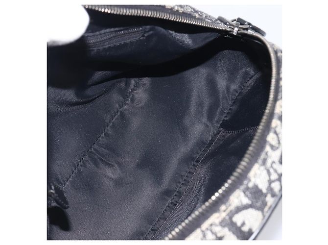 Christian Dior Trotter Canvas Double Saddle Hand Bag Black Silver Auth ka6987V - Jerrillo - vue 19