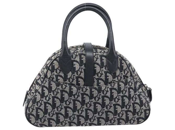 Christian Dior Trotter Canvas Double Saddle Hand Bag Black Silver Auth ka6987V - Jerrillo - vue 3
