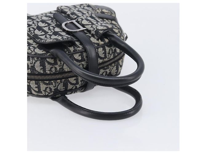 Christian Dior Trotter Canvas Double Saddle Hand Bag Black Silver Auth ka6987V - Jerrillo - vue 7