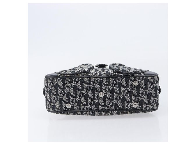 Christian Dior Trotter Canvas Double Saddle Hand Bag Black Silver Auth ka6987V - Jerrillo - vue 9