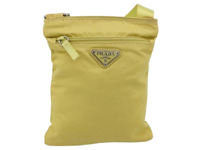 PRADA Schultertasche Nylon Gelb Silber Auth 212976 - Jerrillo - Ansicht 13