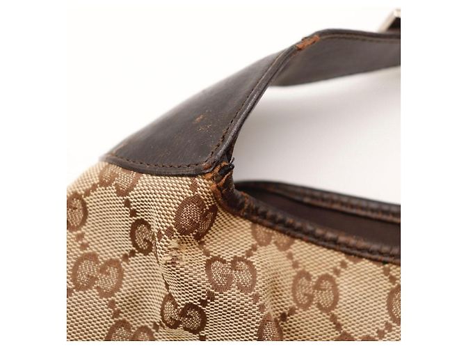 Borsa Hobo Gucci Monogram Canvas Pelle Brown - vista 10