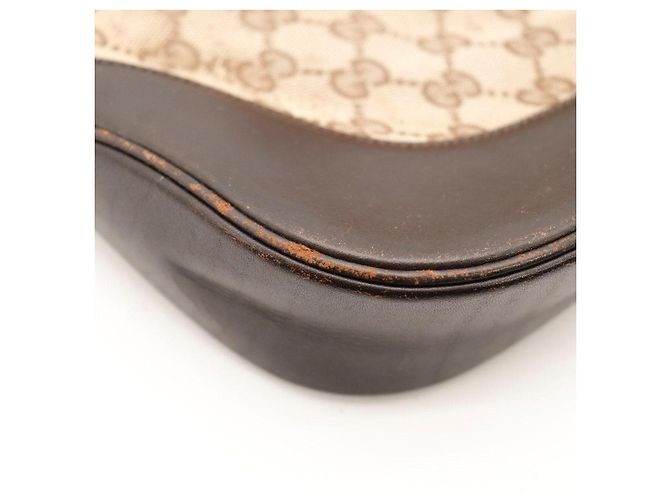 Borsa Hobo Gucci Monogram Canvas Pelle Brown - vista 11