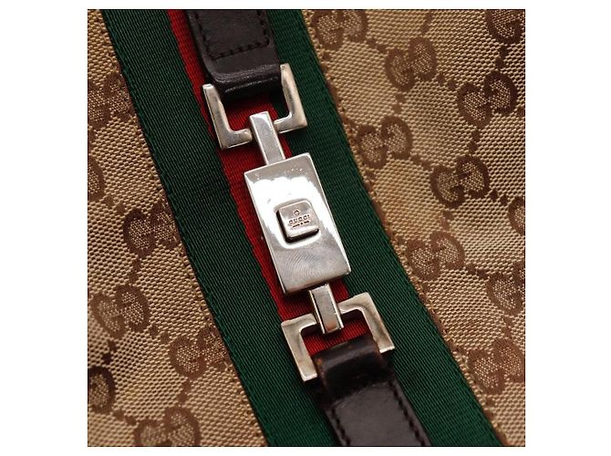 Borsa Hobo Gucci Monogram Canvas Pelle Brown - vista 7