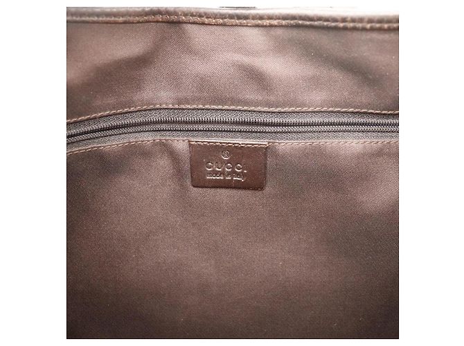 Borsa Hobo Gucci Monogram Canvas Pelle Brown - vista 8
