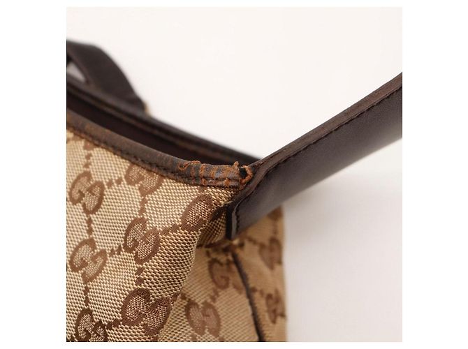 Borsa Hobo Gucci Monogram Canvas Pelle Brown - vista 9