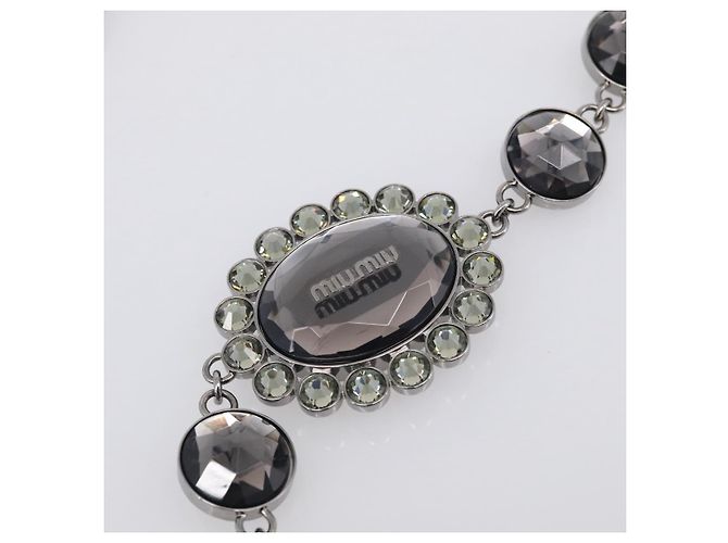 Miu Miu Matelasse Chain Shoulder Bag Leather Black Silver Auth ka6947V - Jerrillo - vista 8