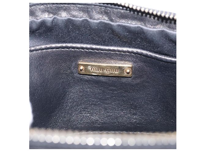 Miu Miu Matelasse Shoulder Bag Leather 2way Black Gold Auth 213449A - Jerrillo - vista 18