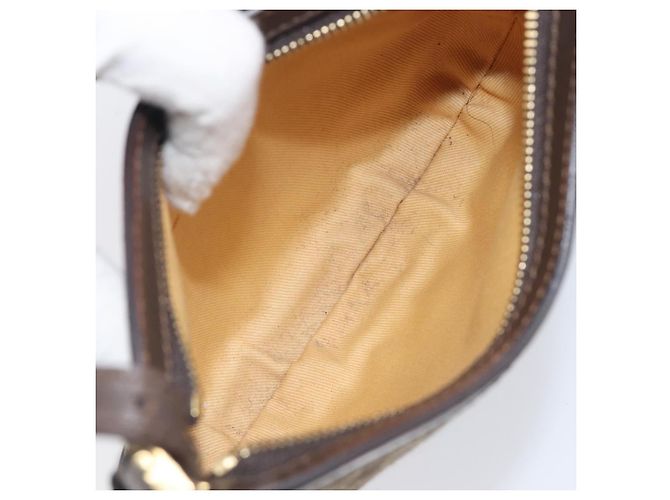 Céline CELINE C Macadam Canvas Shoulder Bag Brown Gold Auth 213339A - Jerrillo - vista 11