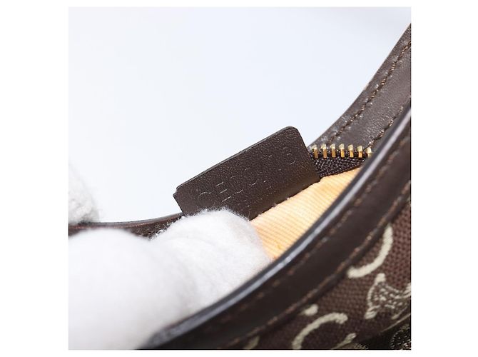Céline CELINE C Macadam Canvas Shoulder Bag Brown Gold Auth 213339A - Jerrillo - vista 12
