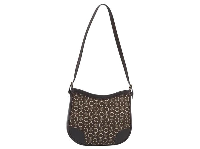 Céline CELINE C Macadam Canvas Shoulder Bag Brown Gold Auth 213339A - Jerrillo - vista 13