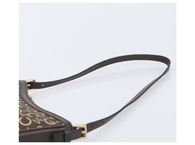 Céline CELINE C Macadam Canvas Shoulder Bag Brown Gold Auth 213339A - Jerrillo - vista 14
