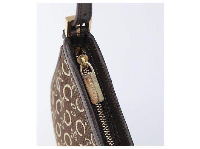 Céline CELINE C Macadam Canvas Shoulder Bag Brown Gold Auth 213339A - Jerrillo - vista 19