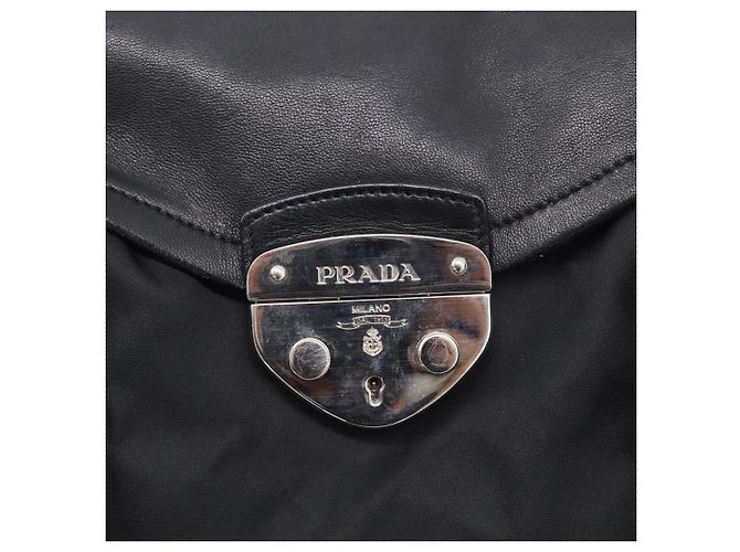 PRADA Handtasche Nylon Schwarz Silber Auth ep16937V - Jerrillo - Ansicht 19
