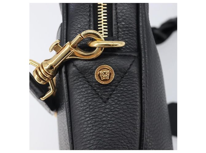 VERSACE Shoulder Bag Leather Black Gold Auth BA16708A - Jerrillo - vista 18