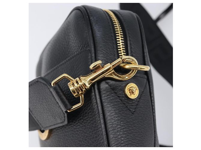 VERSACE Shoulder Bag Leather Black Gold Auth BA16708A - Jerrillo - vista 19